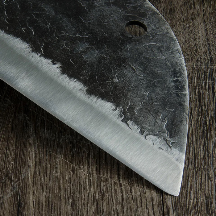 сатар Swan, кухня и къмпинг, изковано покритие, лилава стомана 5Cr13, дръжка от жълто розово дърво, 32 см [9]