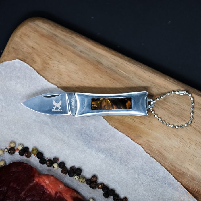 Мини нож ключодържател Clipper, кухня и къмпинг, неръждаема стомана 440C, 9,5 см [5]