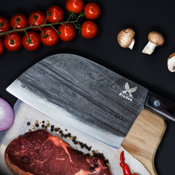 Ръчно кован Almazan Grunt, кухня и къмпинг, неръждаема стомана с въглерод, дръжка от дърво Pakka, пълен танг 32,5 см [2]