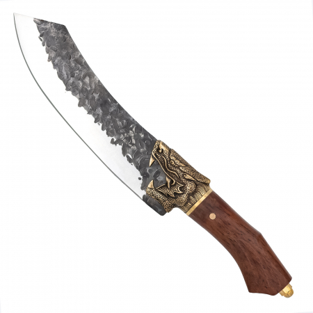 Японски ножове - Нож Golden Dragon V, кухня и къмпинг, ковано покритие, стомана 7Cr17, дръжка от палисандрово дърво, 32 cm