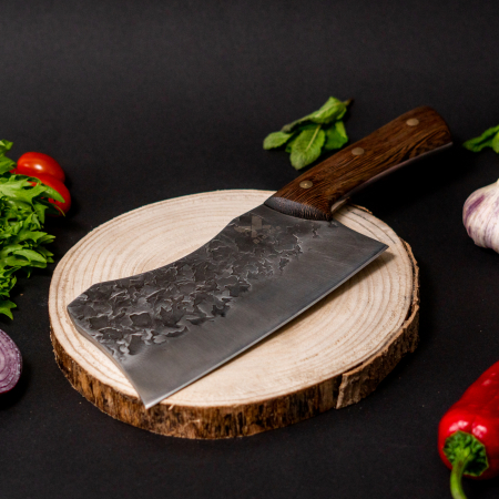 Сатър Zimbru, кухня и къмпинг, кован, ръчно изкован, неръждаема стомана, дръжка от дърво Wenge, Full Tang 29 cm [6]