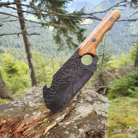 Нож Viking, Лов и бушкрафт, изковано покритие, стомана 4Cr13, дръжка от розово дърво, 27 см [7]