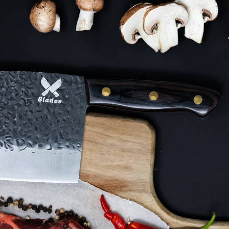 Сатър Bark, кухня и къмпинг,  Малко изковано покритие, Стомана 3Cr13, Дървена дръжка Pakka, 30 см [3]