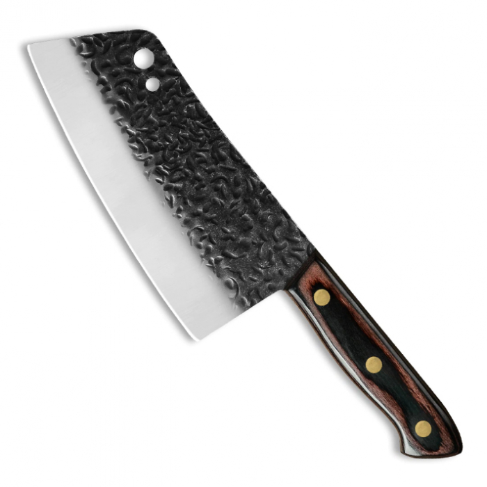 Borneo bárd, konyha és kemping, kalapácsolt hammerhead, 3Cr13 acél, Pakka fa nyél, 30 cm [1]