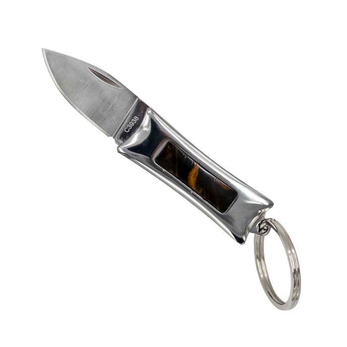 Clipper kulcstartó mini zsebkés, kempingezés és túrázás, rozsdamentes acél 440C, 9,5 cm [1]