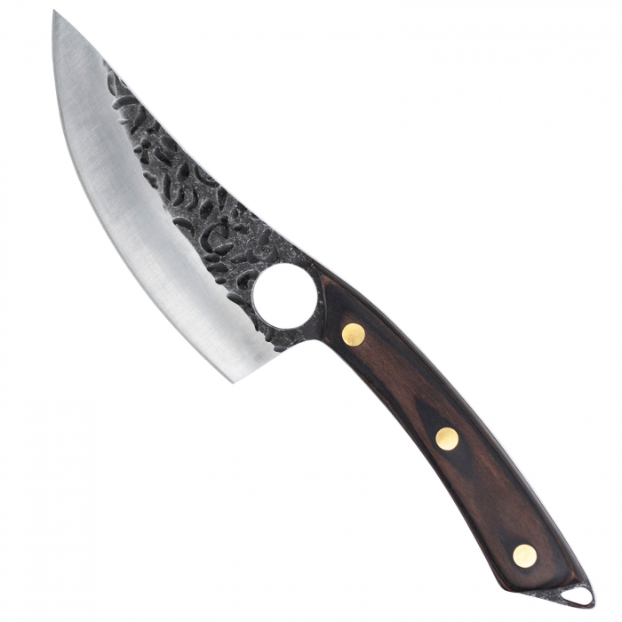 Dusty Kés, konyha és kemping, kalapált hammerhead, 4Cr13 acél, rózsafa nyél, 25 cm [1]