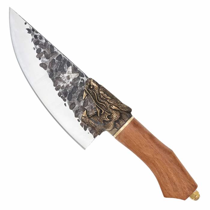 Golden Dragon II Kés, konyha és kemping, kalapált hammerhead, 7Cr17 acél, rózsafa markolat, 27.5 cm [1]