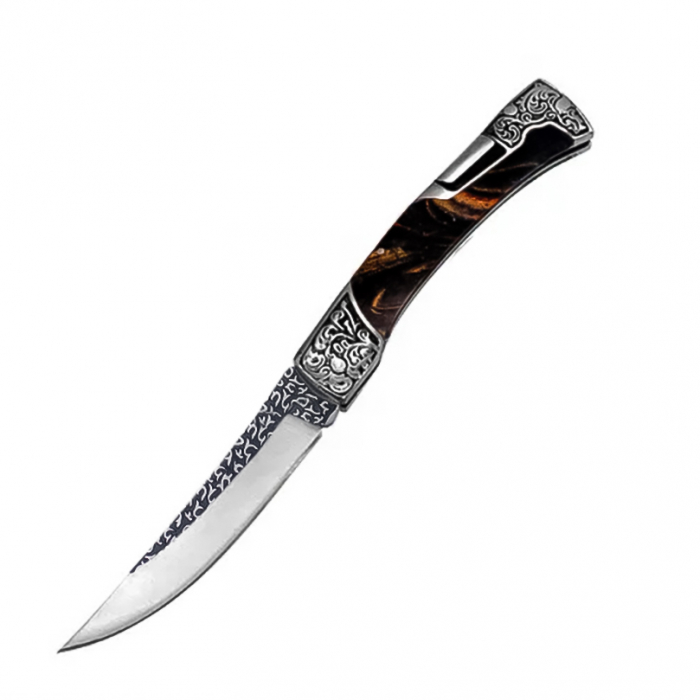 Hassan II zsebkés, kempingezés és túrázás, Rozsdamentes acél 440B, 24 cm [1]