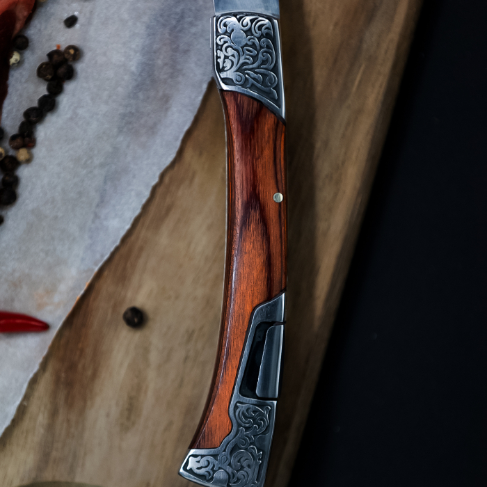 Hassan II zsebkés, kempingezés és túrázás, Rozsdamentes acél 440B, 24 cm [6]