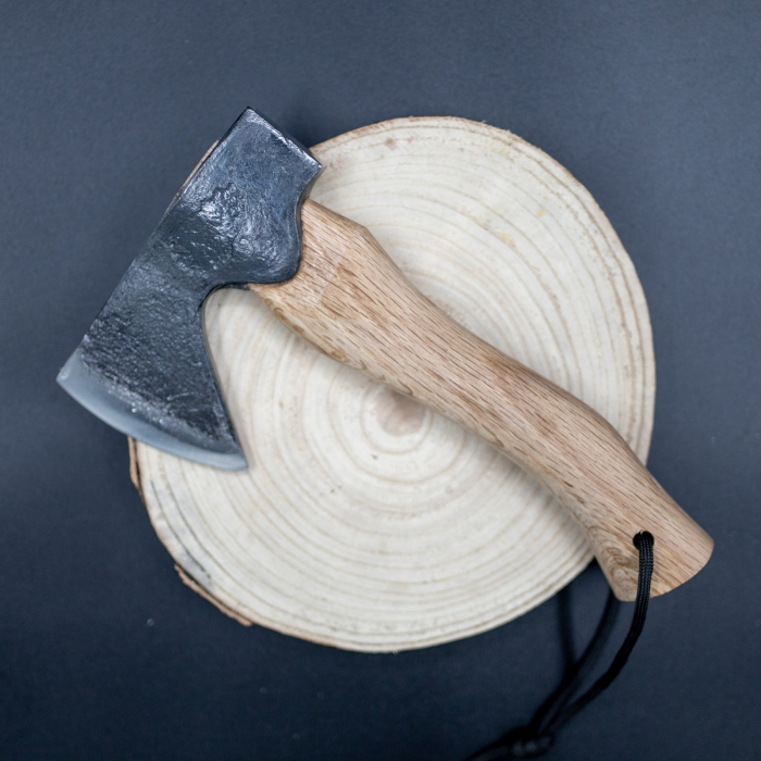 Hatchet fejsze, kempingezés és túrázás, szénacél, kőrisfa nyél, 24 cm [4]