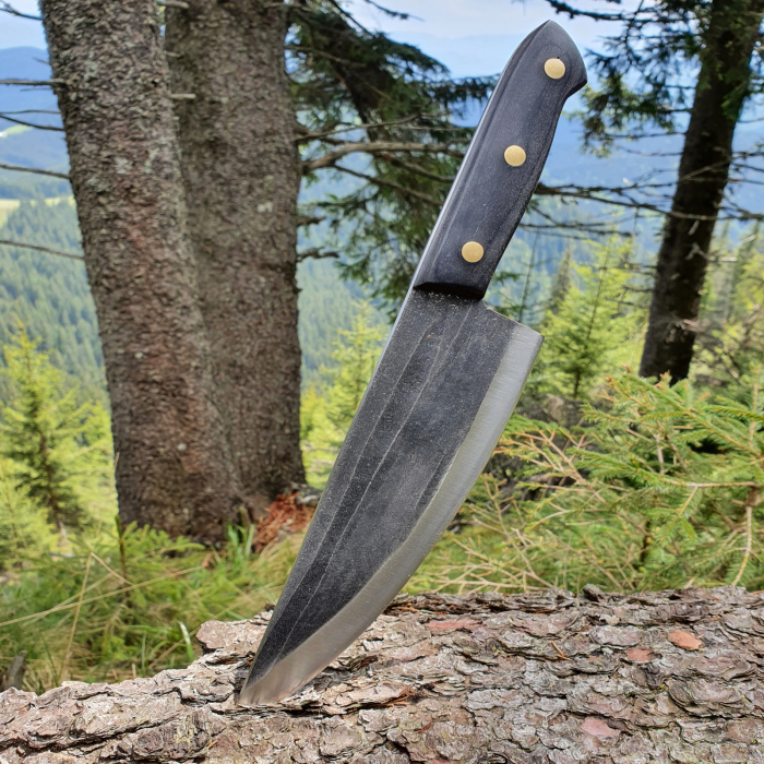 Razor II Kés, konyha és kemping, kalapált hammerhead, 3Cr13 acél, Pakka fa nyél, 33 cm [7]