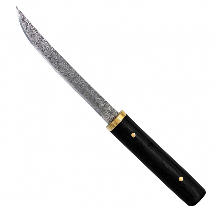 Tanto Mini luxus kés, konyha és kemping, VG10 damaszkuszi acél, vörös fa nyél, 19,5 cm [1]