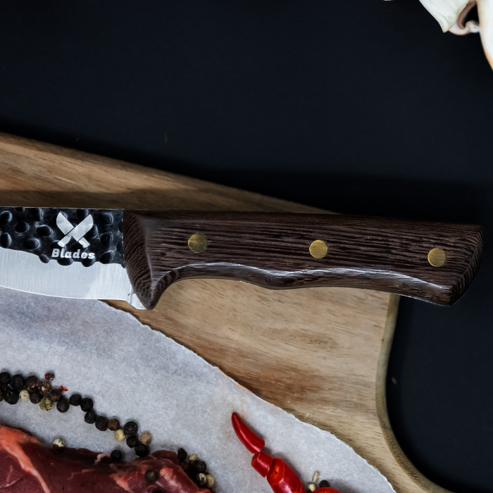 Wand I Kés, horgászat és vadászat, kalapált hammerhead, 5Cr15 acél, Wenge fa nyél, 27,5 cm [4]
