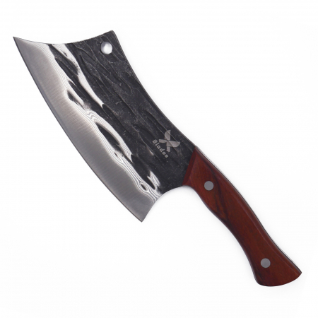 Bárdok konyha - Almazan Bison II bárd, konyha és kemping, hullámos felület, 5Cr15 acél, vörös szantálfa nyél, 27 cm