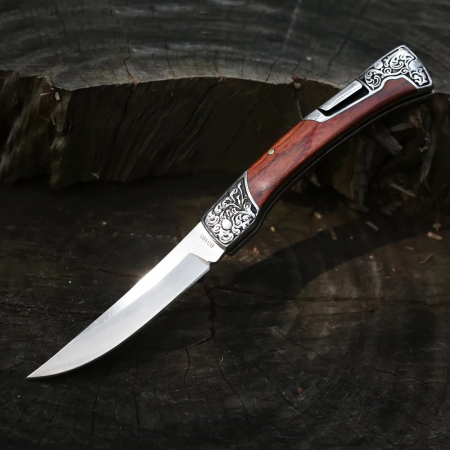 Hassan II zsebkés, kempingezés és túrázás, Rozsdamentes acél 440B, 24 cm [2]