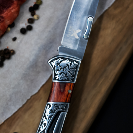 Hassan zsebkés, kempingezés és túrázás, Rozsdamentes acél 440B, 22 cm [6]