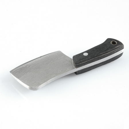 Mini-Cleaver kulcstartó, damaszkuszi mintás kivitel, fa fogantyú, tok és doboz mellékelve, Blades® [5]