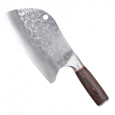 Bárdok kemping - Praetorian Cleaver, konyha és kemping, kalapált hammehead, acél 5Cr13Mov, Pakka fa nyél, 31 cm
