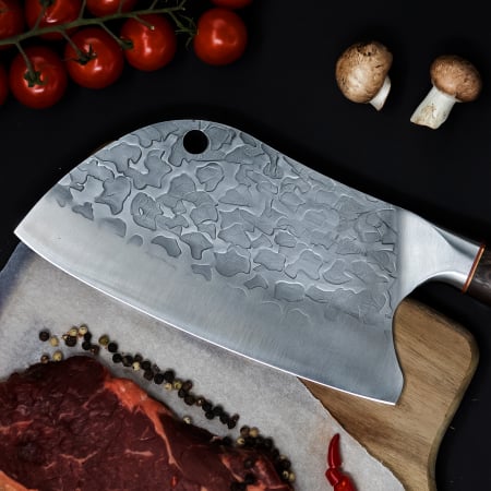 Praetorian Cleaver, konyha és kemping, kalapált hammehead, acél 5Cr13Mov, Pakka fa nyél, 31 cm [2]