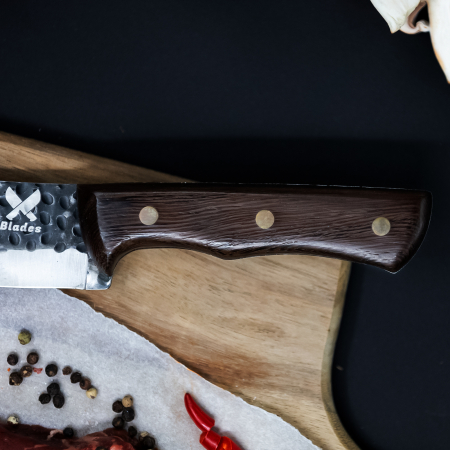 Praetorián I kés, konyha és kemping, kalapált hammerhead, 5Cr15 acél, Wenge fa nyél, 29 cm [3]