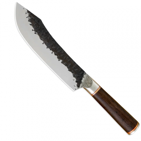 Konyhai kések - Pretorian II Kés, konyha és kemping, kalapált hammerhead, 5Cr15 acél, ébenfa nyél, 27 cm