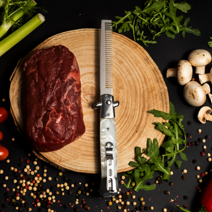 Briceag Pieptan AKC Alb, Inox 420, Maner Rasina, 23 cm [4]