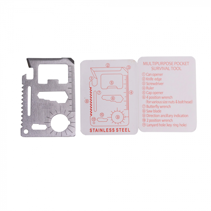 Card Supravietuire, 11 Unelte, Otel Inoxidabil, 7 cm [2]