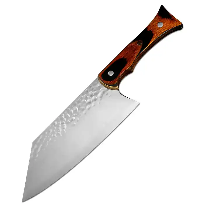 Cutit Finesse, Bucatarie & Camping, Finisaj Hammered Lucios, Otel 5Cr13, Maner Lemn Pakka, 29.5 cm [2]