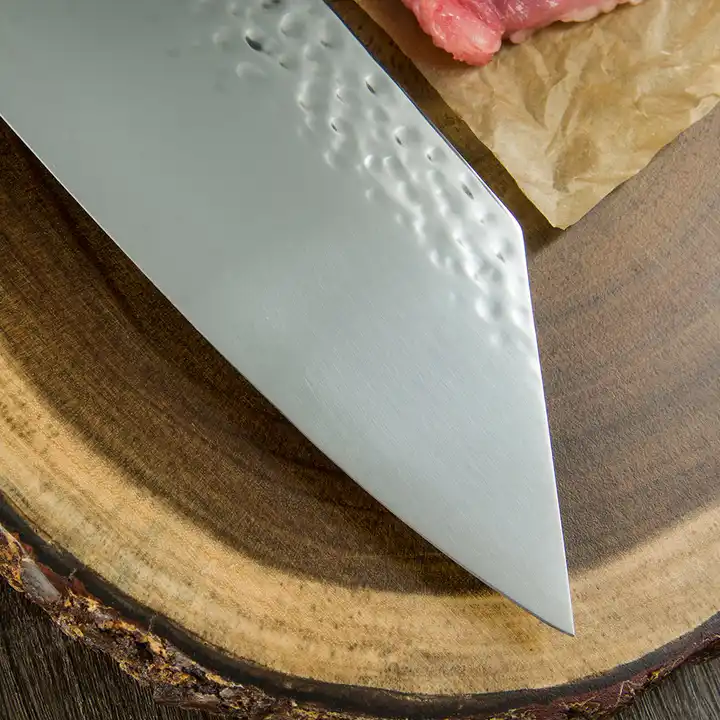 Cutit Finesse, Bucatarie & Camping, Finisaj Hammered Lucios, Otel 5Cr13, Maner Lemn Pakka, 29.5 cm [7]