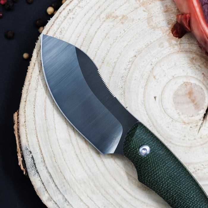 Cutit Green Grove, Vanatoare & Bushcraft, Finisaj Simplu, Otel 14C28N, Maner Micarta, Teaca Kydex, 17 cm [4]