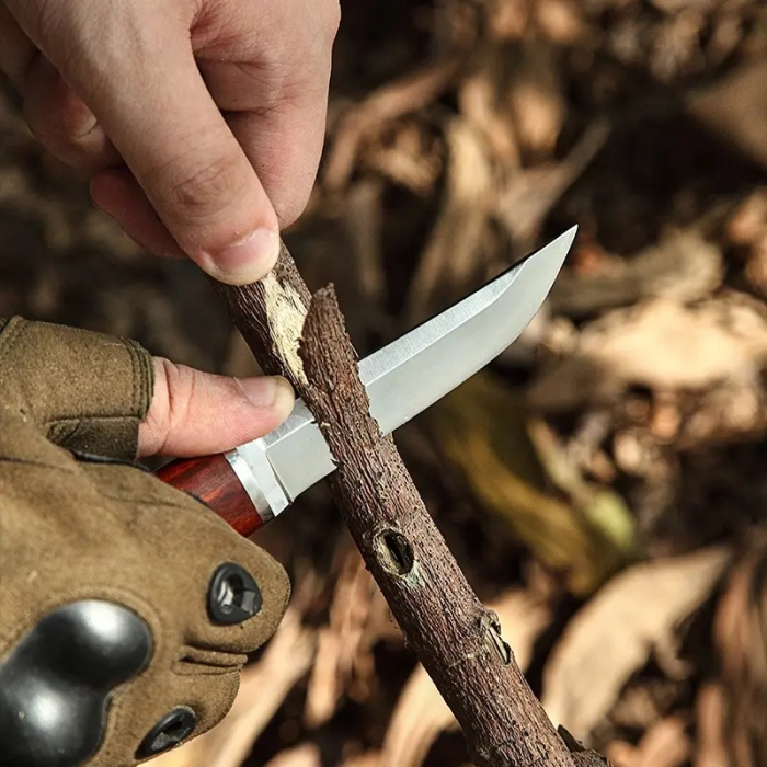 Cutit Hunter, Vanatoare & Bushcraft, Otel Inoxidabil 7Cr13, Maner Rose Wood, 19.5 cm [9]