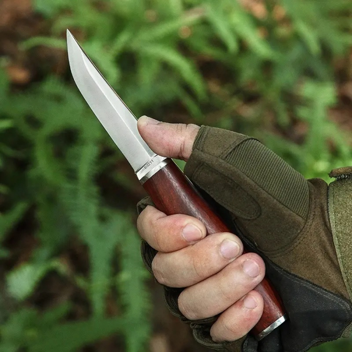 Cutit Hunter, Vanatoare & Bushcraft, Otel Inoxidabil 7Cr13, Maner Rose Wood, 19.5 cm [8]