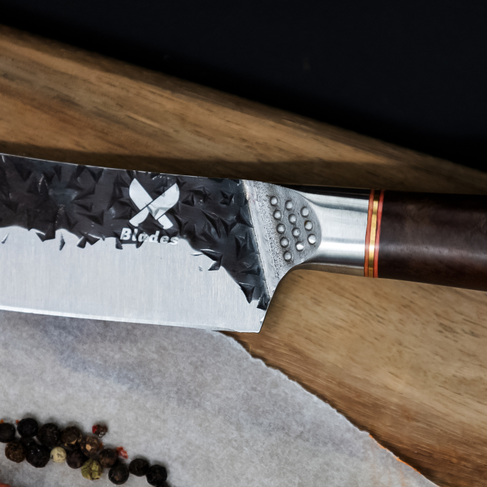 Cutit Pretorian II, Bucatarie & Camping, Finisaj Hammered, Otel 5Cr15, Maner Lemn Ebony, 27 cm [5]