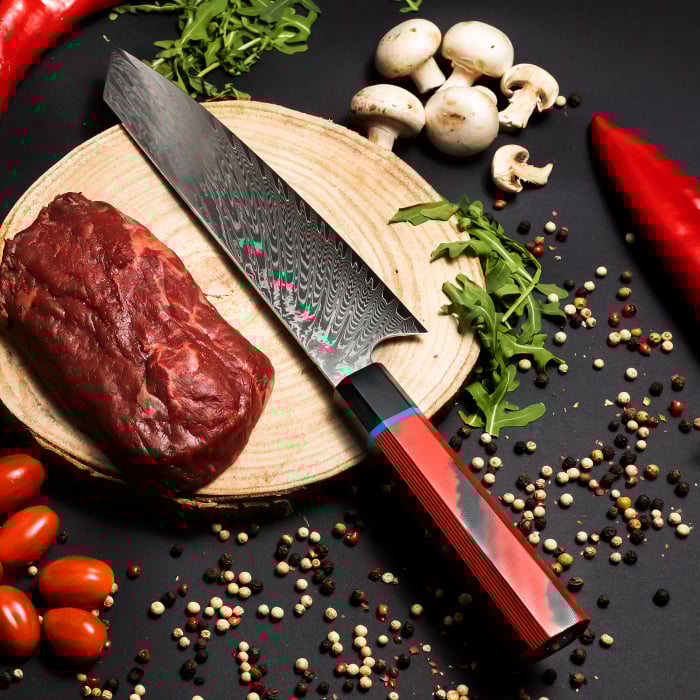 Cutit Profesional Chef09 Bucatarie, Otel Damasc VG10, Maner G10, 33.5 cm [3]