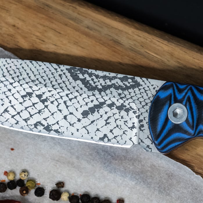 Cutit Python, Vanatoare & Bushcraft, Finisaj Laser, Otel Inoxidabil 440B, Maner Micarta, 23.5 cm [4]