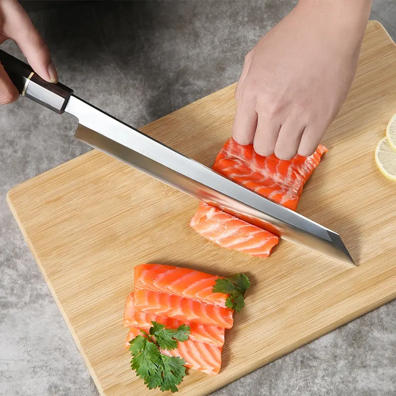 Cutit Sashimi, Bucatarie, Finisaj Simplu, Otel Inoxidabil VG10, Maner Lemn Ebony, 43 cm [6]