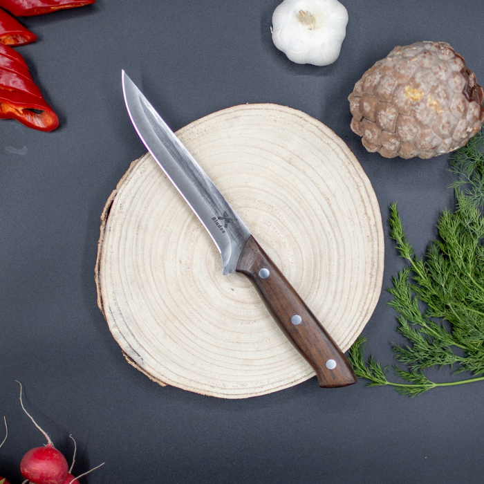 Cutit Trout II, Pescuit & Vanatoare, Finisaj Raw, Otel 5Cr15, Maner Lemn Wenge, 27 cm [6]