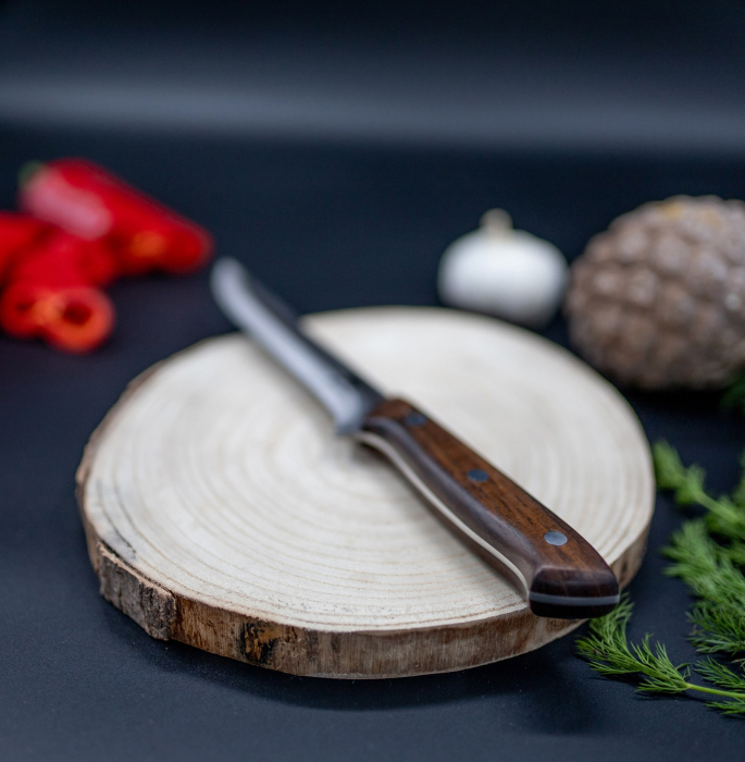 Cutit Trout II, Pescuit & Vanatoare, Finisaj Raw, Otel 5Cr15, Maner Lemn Wenge, 27 cm [7]