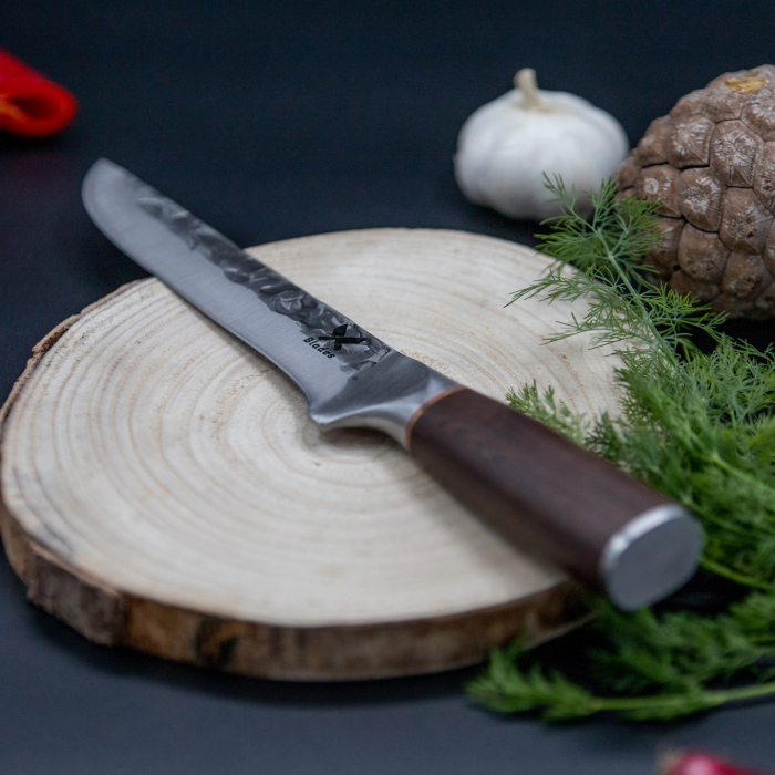 Cutit Trout III, Pescuit & Vanatoare, Finisaj Hammered, Otel 5Cr15, Maner Lemn Wenge, 29.5 cm [6]