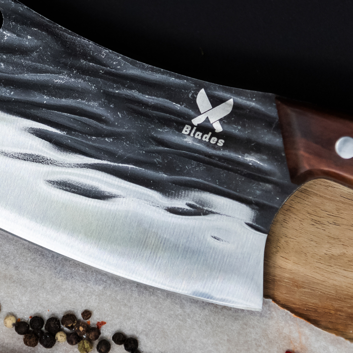 Satar Almazan Bison II, Bucatarie & Camping, Finisaj Wave, Otel 5Cr15, Maner Lemn Red Sandalwood, 27 cm [4]