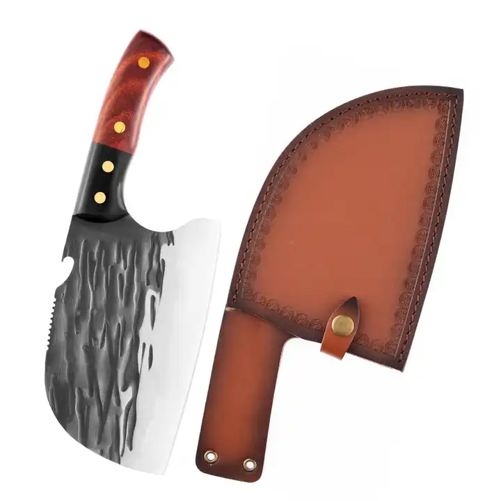 Satar Vulcan, Bucatarie & Camping, Finisaj Hammered, Otel 4Cr13Mov, Maner Lemn Wenge, 28 cm [2]