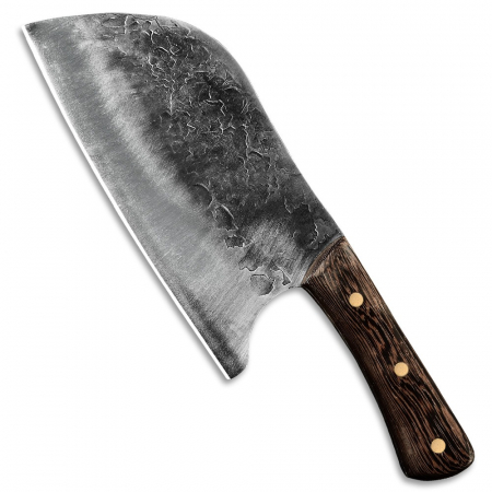 Satare Bucatarie - Satar Dorado, Bucatarie & Camping, Finisaj Hammered, Otel 4Cr13, Maner Lemn Wenge, 30 cm
