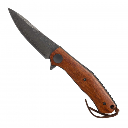 Bricege - Briceag CMP08, Camping & Drumetie, Otel Damasc VG10 Core, Maner Rose Wood, 19 cm