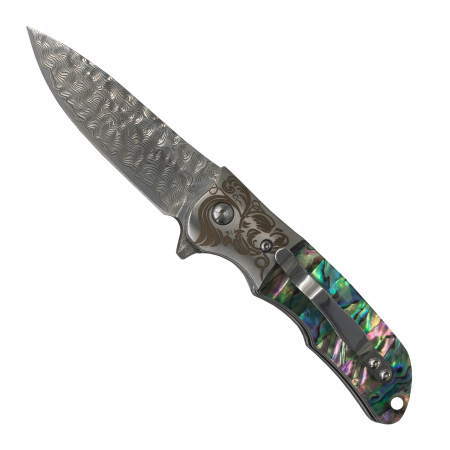 Bricege - Briceag CMP09, Camping & Drumetie, Otel Damasc VG10 Core, Maner Maro sau Verde, 17 cm