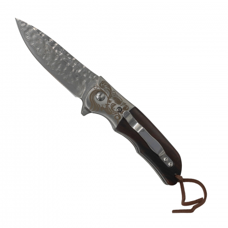 Bricege - Briceag CMP09, Camping & Drumetie, Otel Damasc VG10 Core, Maner Maro sau Verde, 17 cm