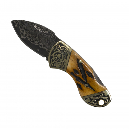 Bricege - Briceag Necker I, Camping & Drumetie, Otel Damasc VG10 Core, Maner Os si Alama, 11 cm
