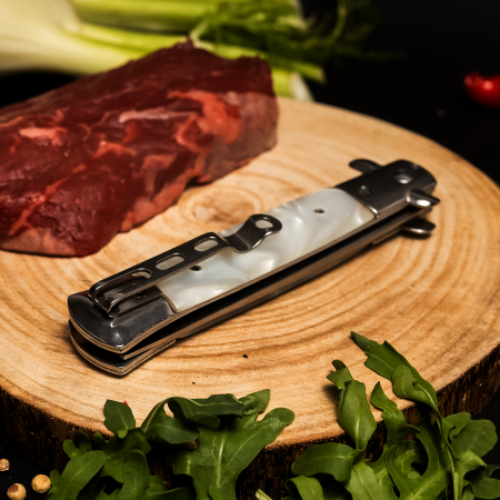 Briceag Pieptan AKC Alb, Inox 420, Maner Rasina, 23 cm [5]