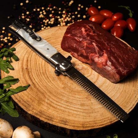 Briceag Pieptan AKC Alb, Inox 420, Maner Rasina, 23 cm [1]