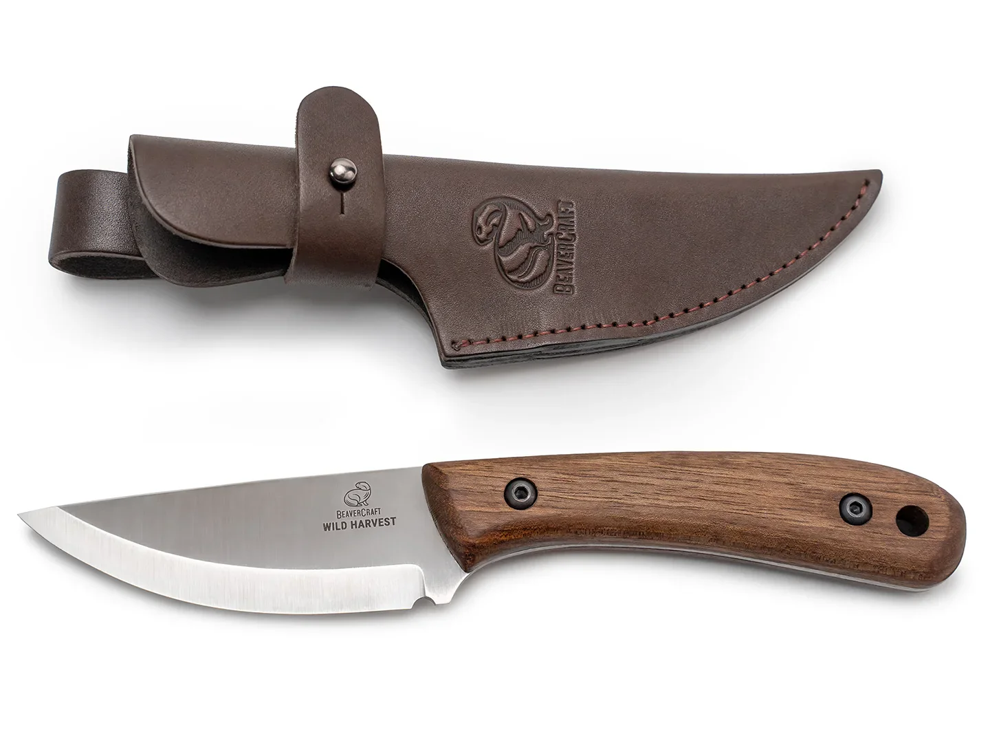 Cutite - BSH7 Wild Harvest – Cutit Bushcraft, Otel Carbon, Maner Nuc, Teaca Piele, 21.5 cm