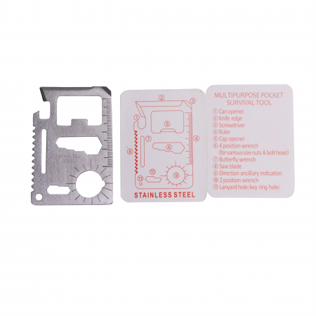 Card Supravietuire, 11 Unelte, Otel Inoxidabil, 7 cm [1]